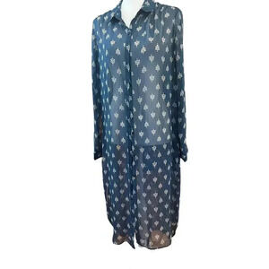 BONGO sheer patterened shirt dress size xl